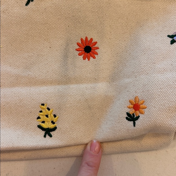 BAGGU Duck Dity Floral Embroidered Canvas Tote Bag - Picture 5 of 11